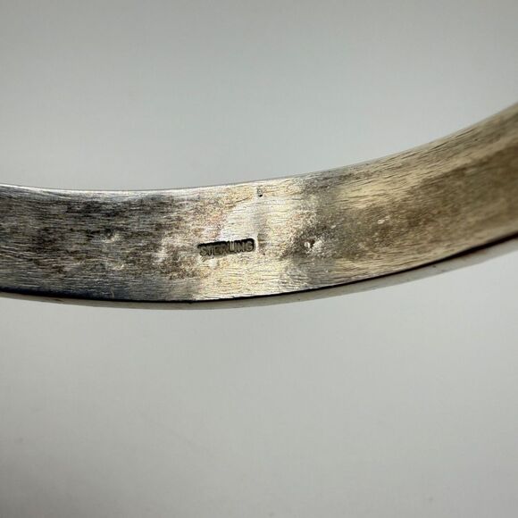 Amazing Vintage Possible Navajo Triple Bear, Lapis/Opal cuff bracelet in 925! - Picture 6 of 10